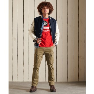 Superdry pánske tričko Core Logo Ac Ringer - Červená