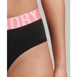 Superdry dámske nohavičky Organic Cotton Large Logo Hipster Briefs - Black